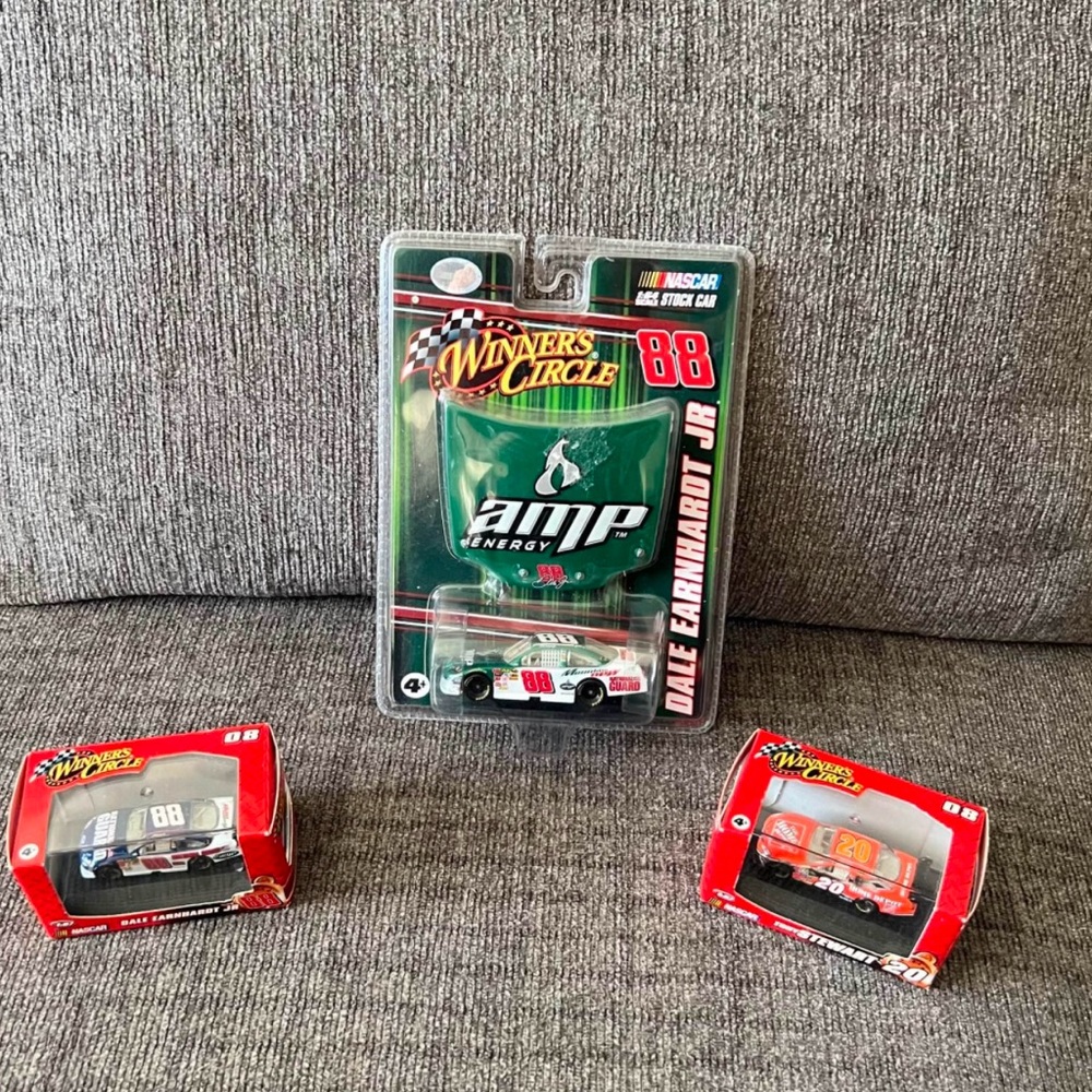 New 3 NASCAR Winner’s Circle Diecast Race Cars Dale Earnhardt Jr. & Tony Stewart
